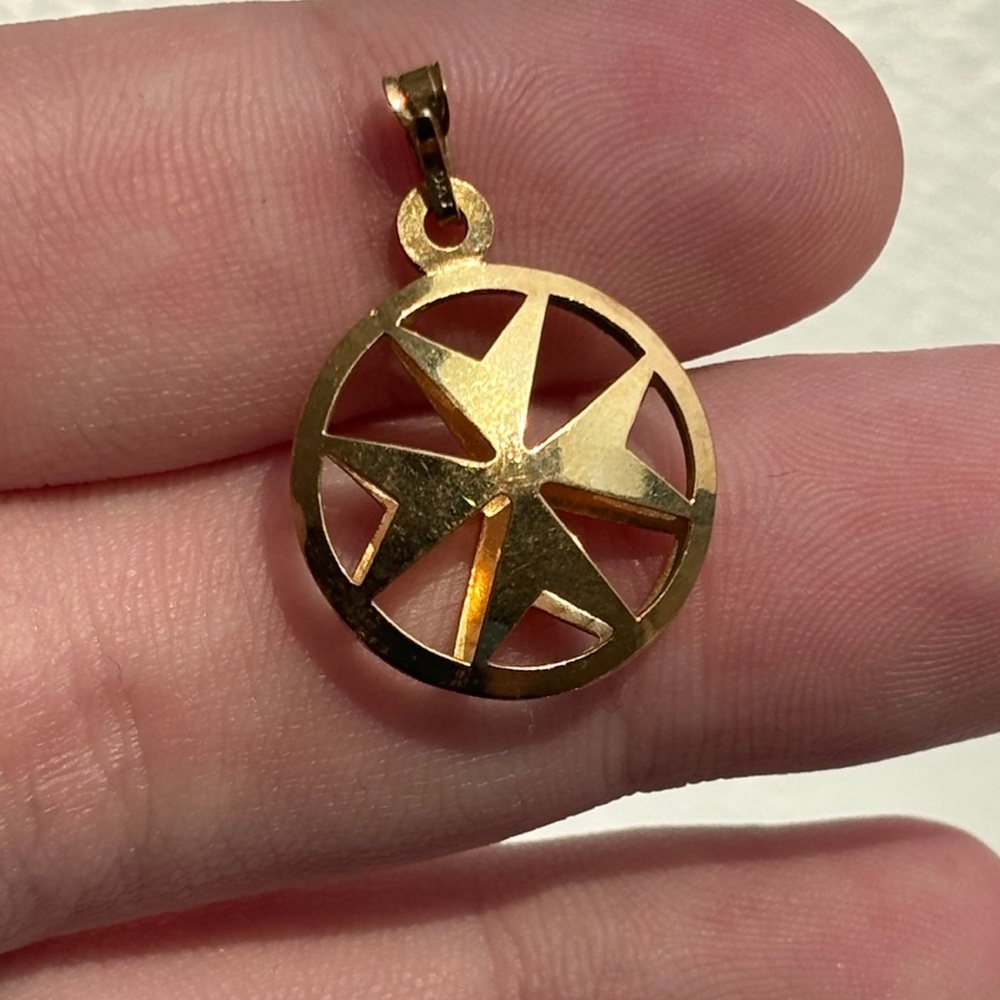 Gold Maltese Amalfi Cross Charm